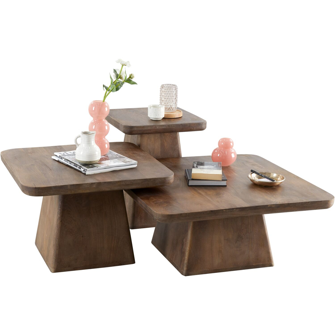 Bijzettafel Barru mangohout 40 cm vierkant