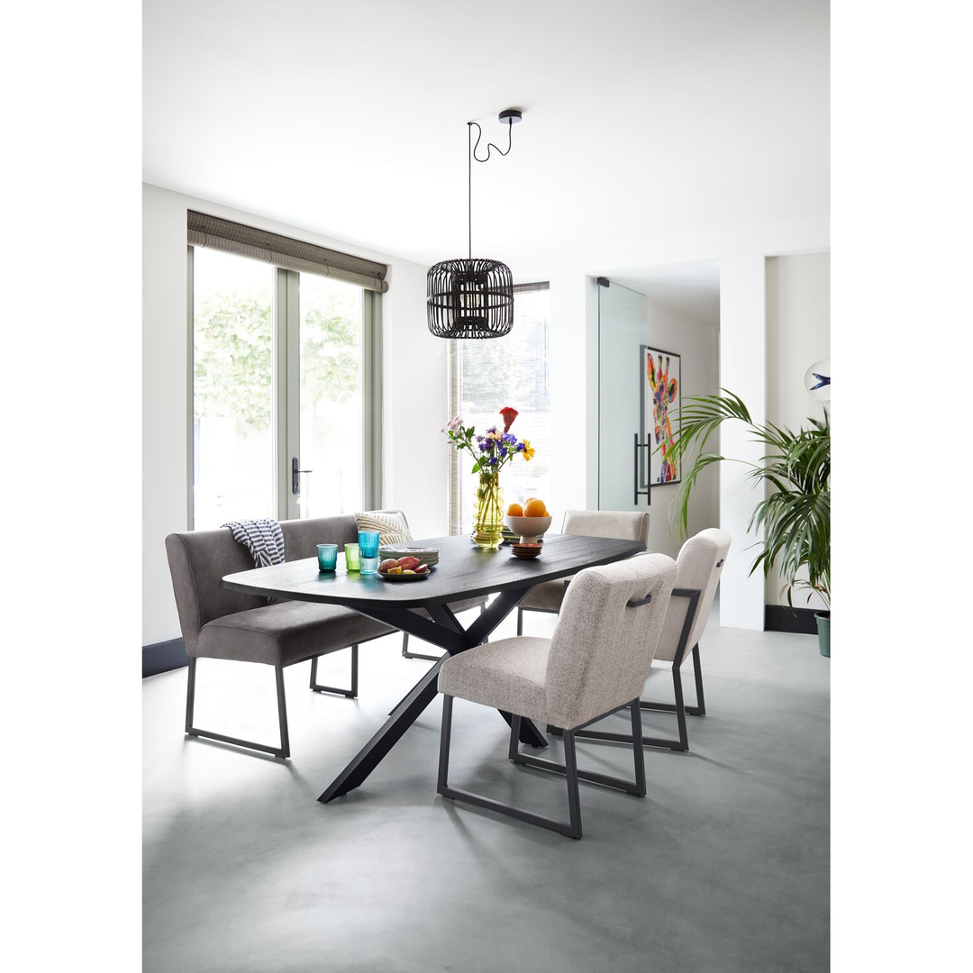 Eetkamerbank Thurso 170 cm microleder grijs