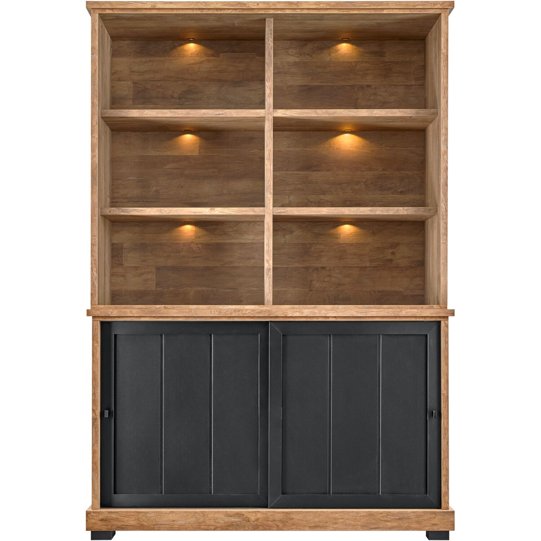 Boekenkast Ladonia 210x143x50 cm 2 schuifdeuren