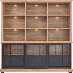 Wandmeubel Ladonia 210x209x50 cm 3 schuifdeuren