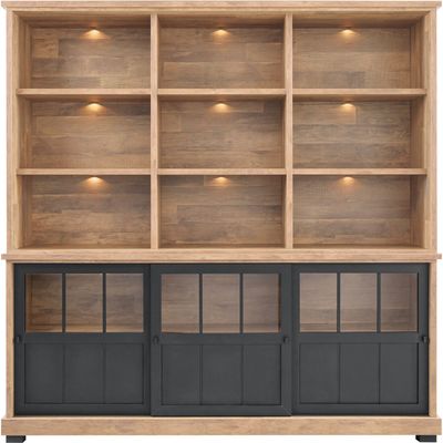 Wandmeubel Ladonia 210x209x50 cm 3 schuifdeuren