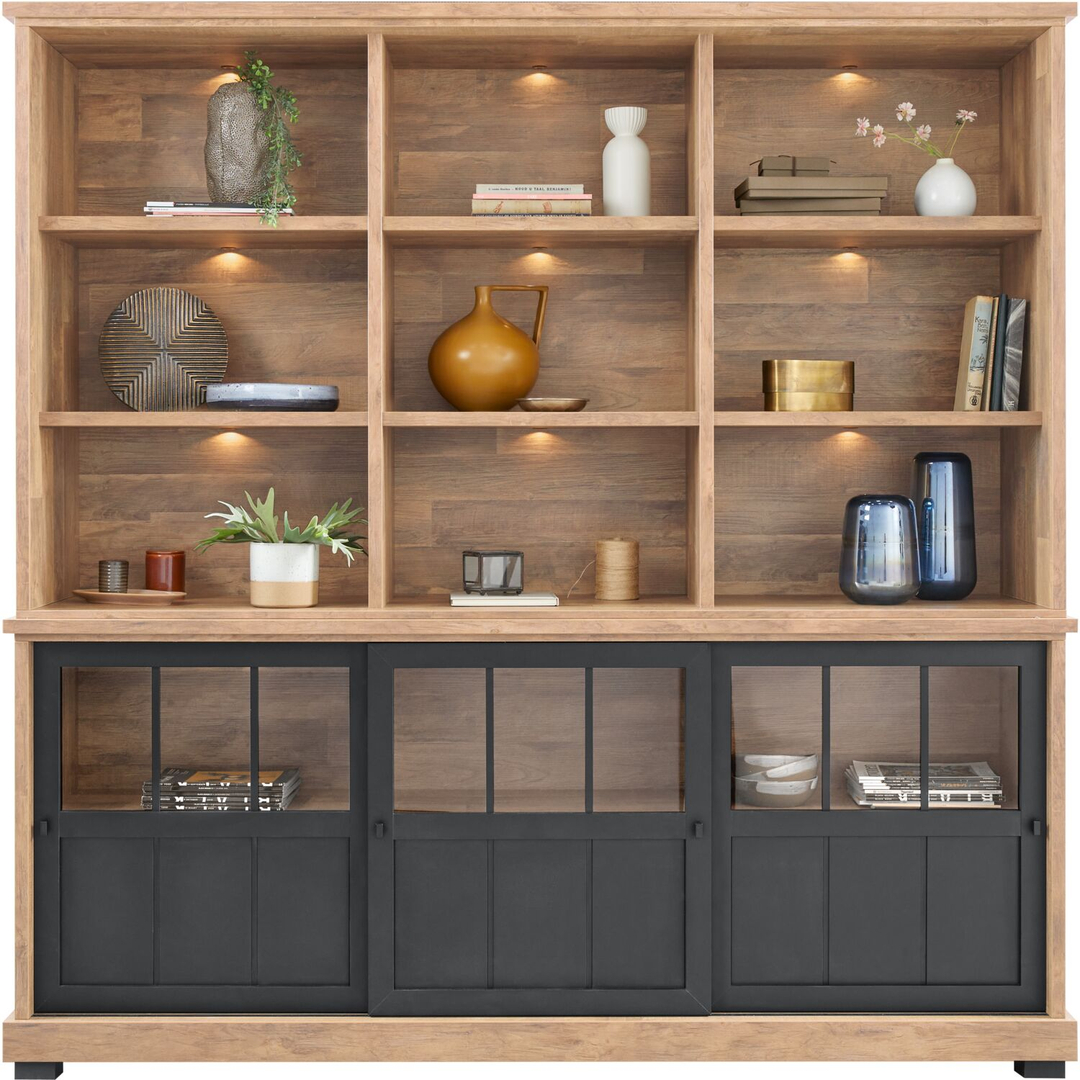 Wandmeubel Ladonia 210x209x50 cm 3 schuifdeuren