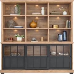 Wandmeubel Ladonia 210x209x50 cm 3 schuifdeuren