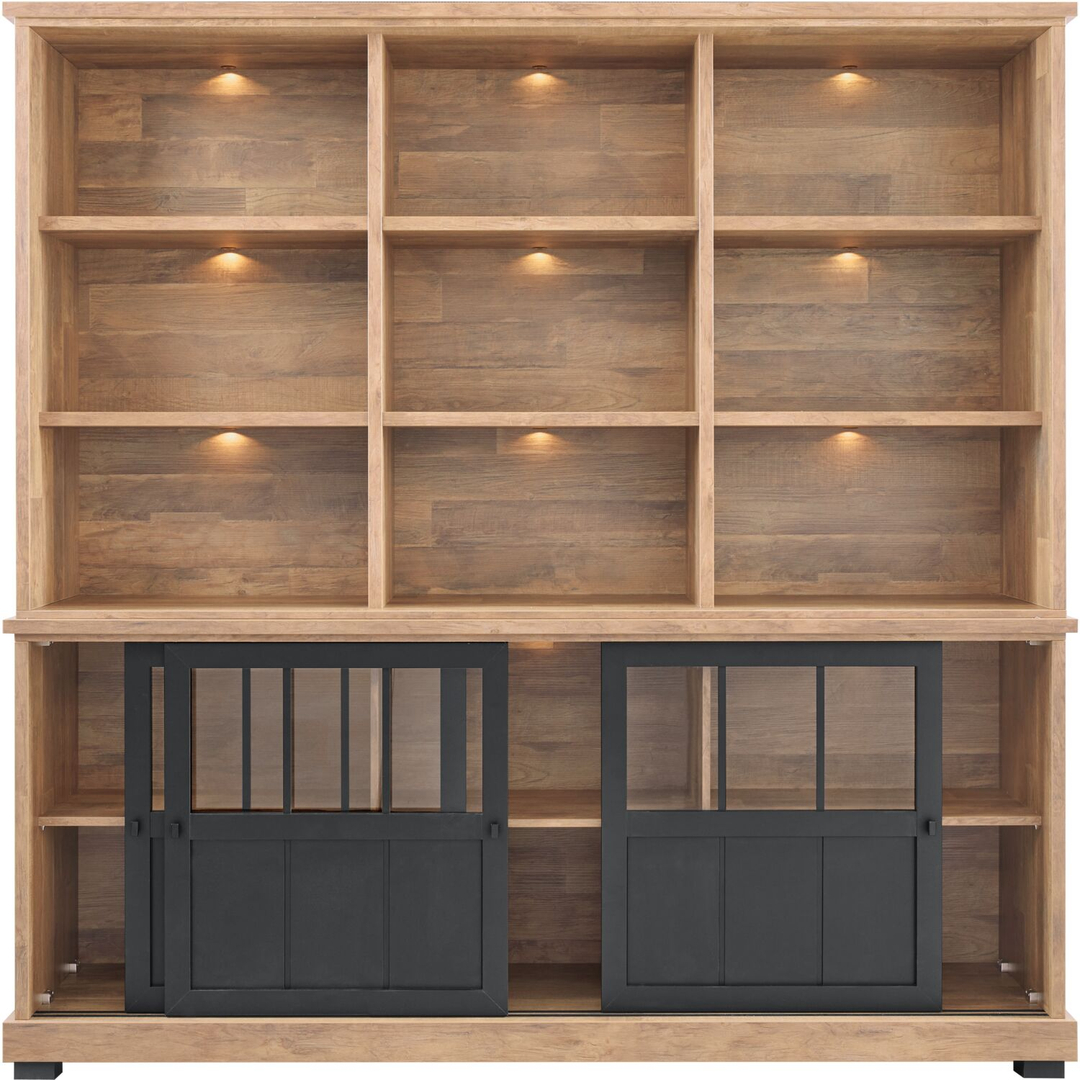 Wandmeubel Ladonia 210x209x50 cm 3 schuifdeuren