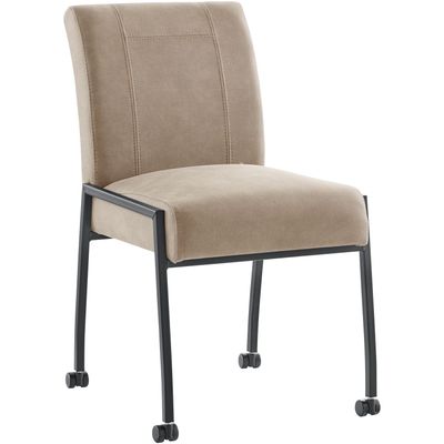 Eetkamerstoel Orense taupe met wieltjes