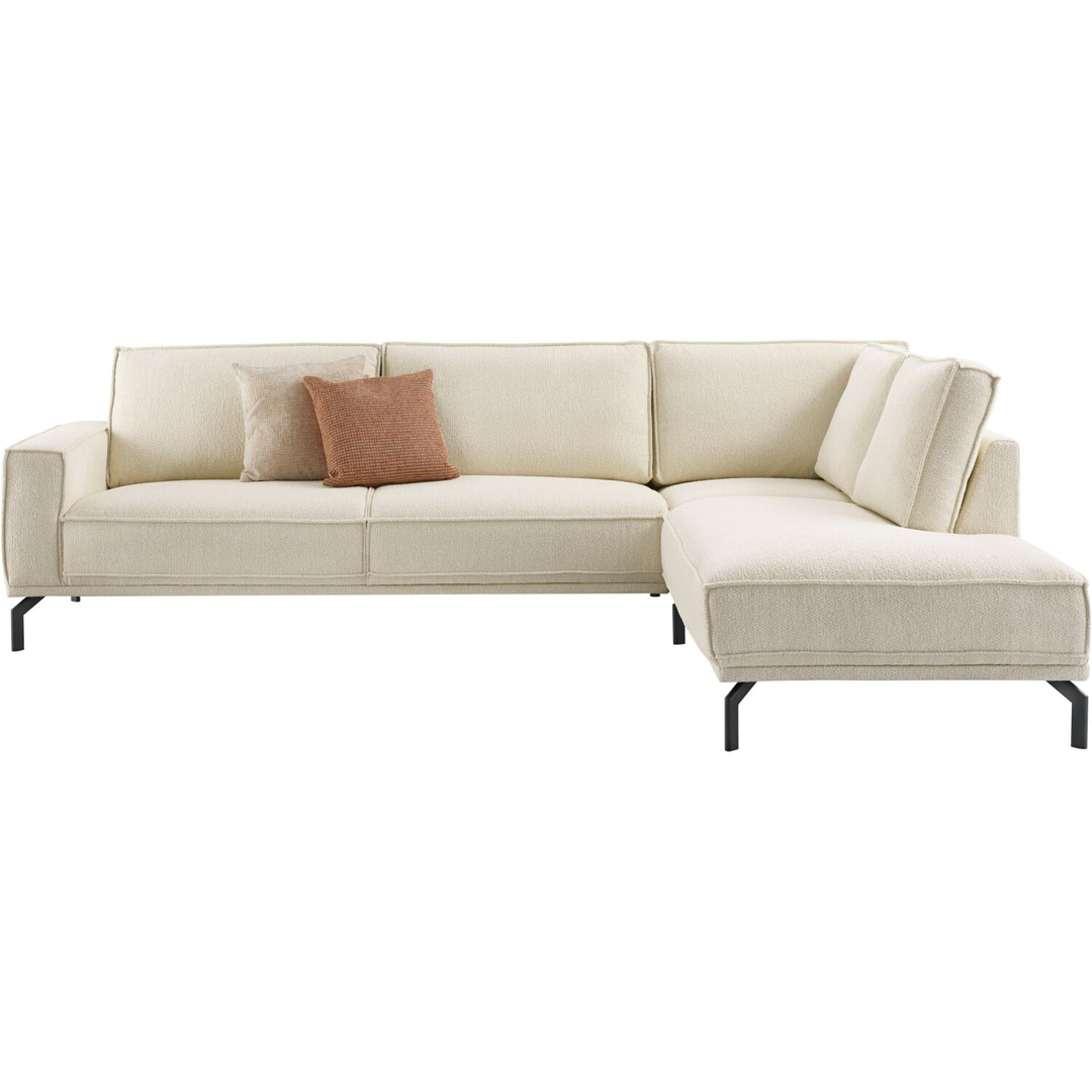 Hoekbank rechts Alburg beige basic comfort