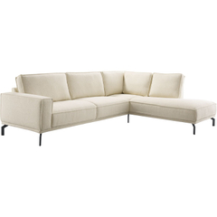 Hoekbank rechts Alburg beige basic comfort