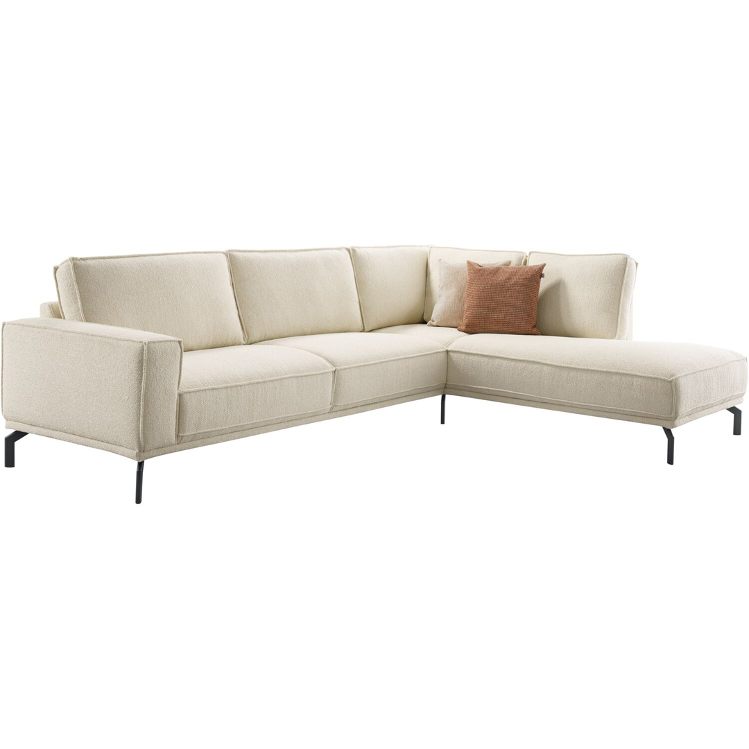 Hoekbank rechts Alburg beige basic comfort