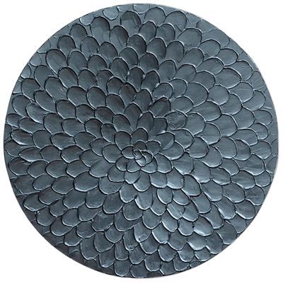 Wandornament Pictura 80 cm rond zilver