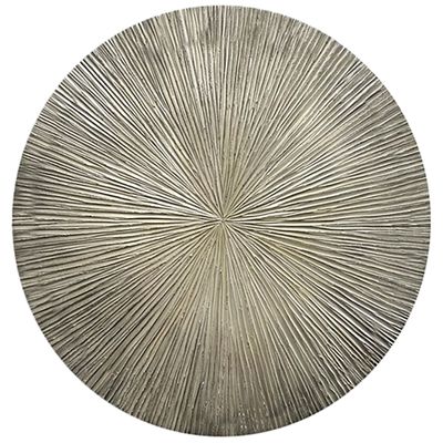 Wandornament Pictura 60 cm rond gestreept grijs