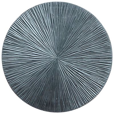 Wandornament Pictura 80 cm rond gestreept zilver