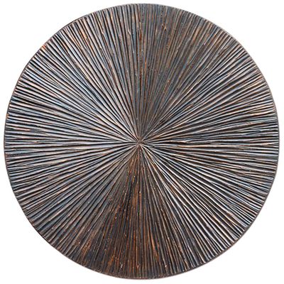 Wandornament Pictura 80 cm rond gestreept bruin