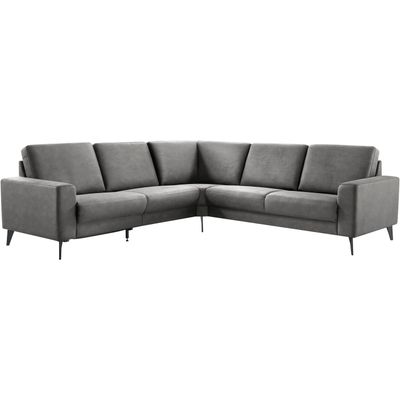 Hoekbank rechts Nyborg microleder antraciet premium comfort