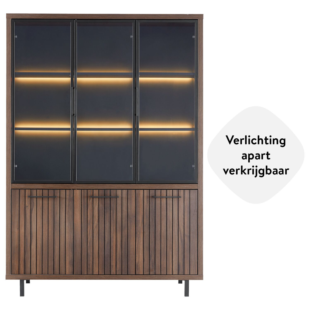 Vitrinekast Tenino 200x140x45 cm bruin
