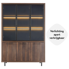 Vitrinekast Tenino 200x140x45 cm bruin