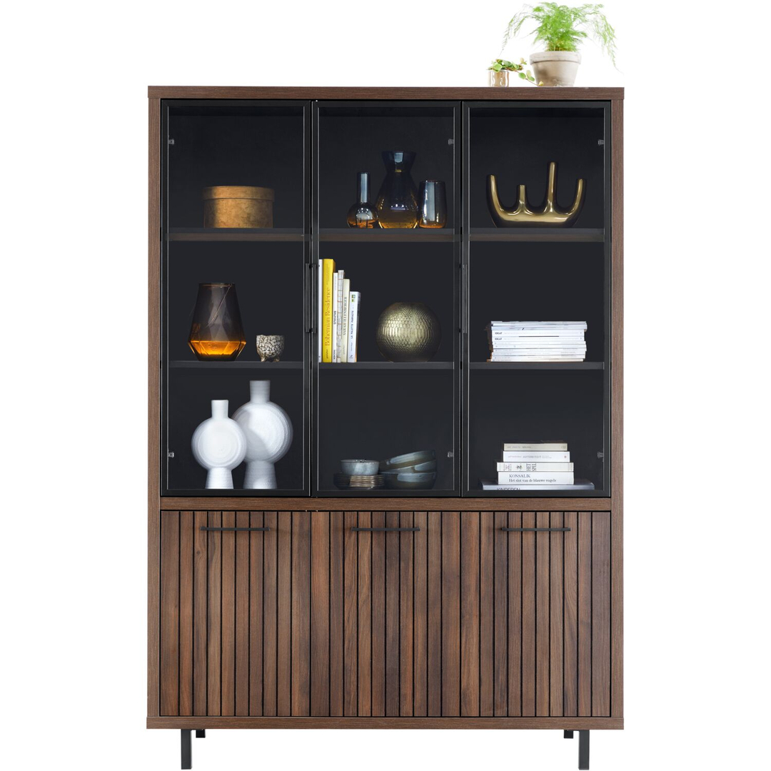 Vitrinekast Tenino 200x140x45 cm bruin