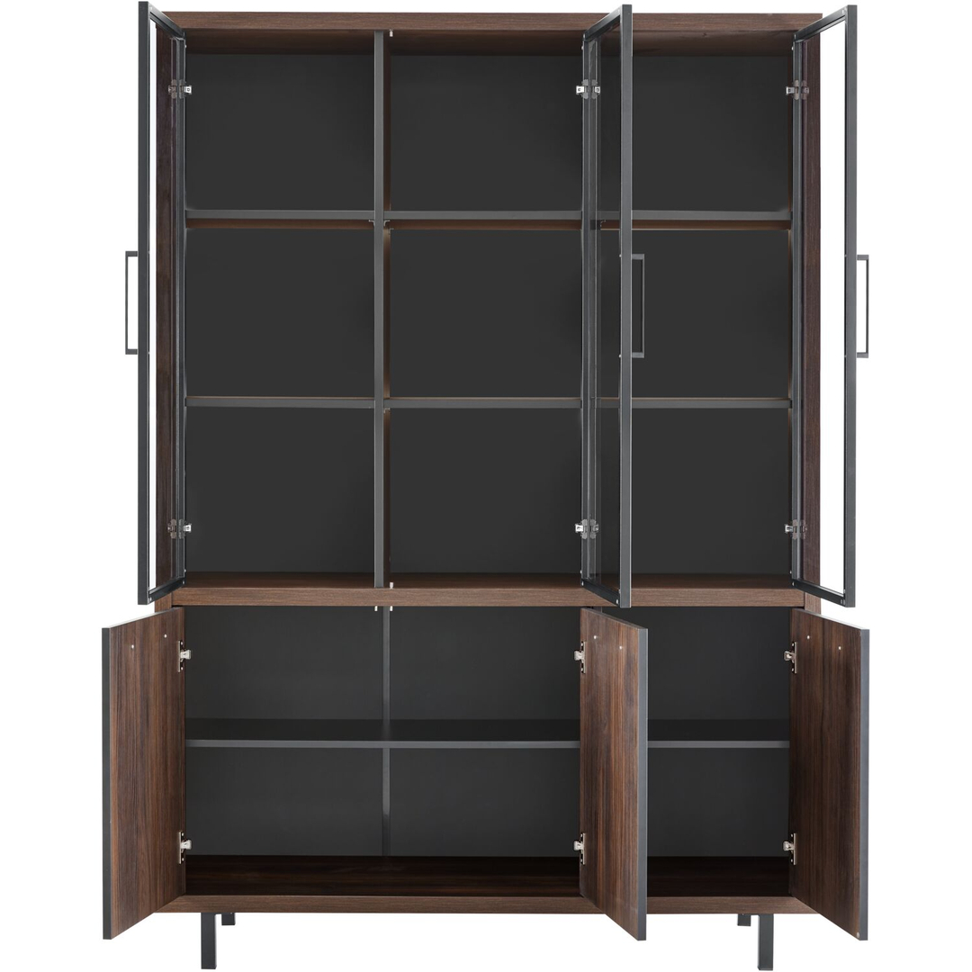 Vitrinekast Tenino 200x140x45 cm bruin