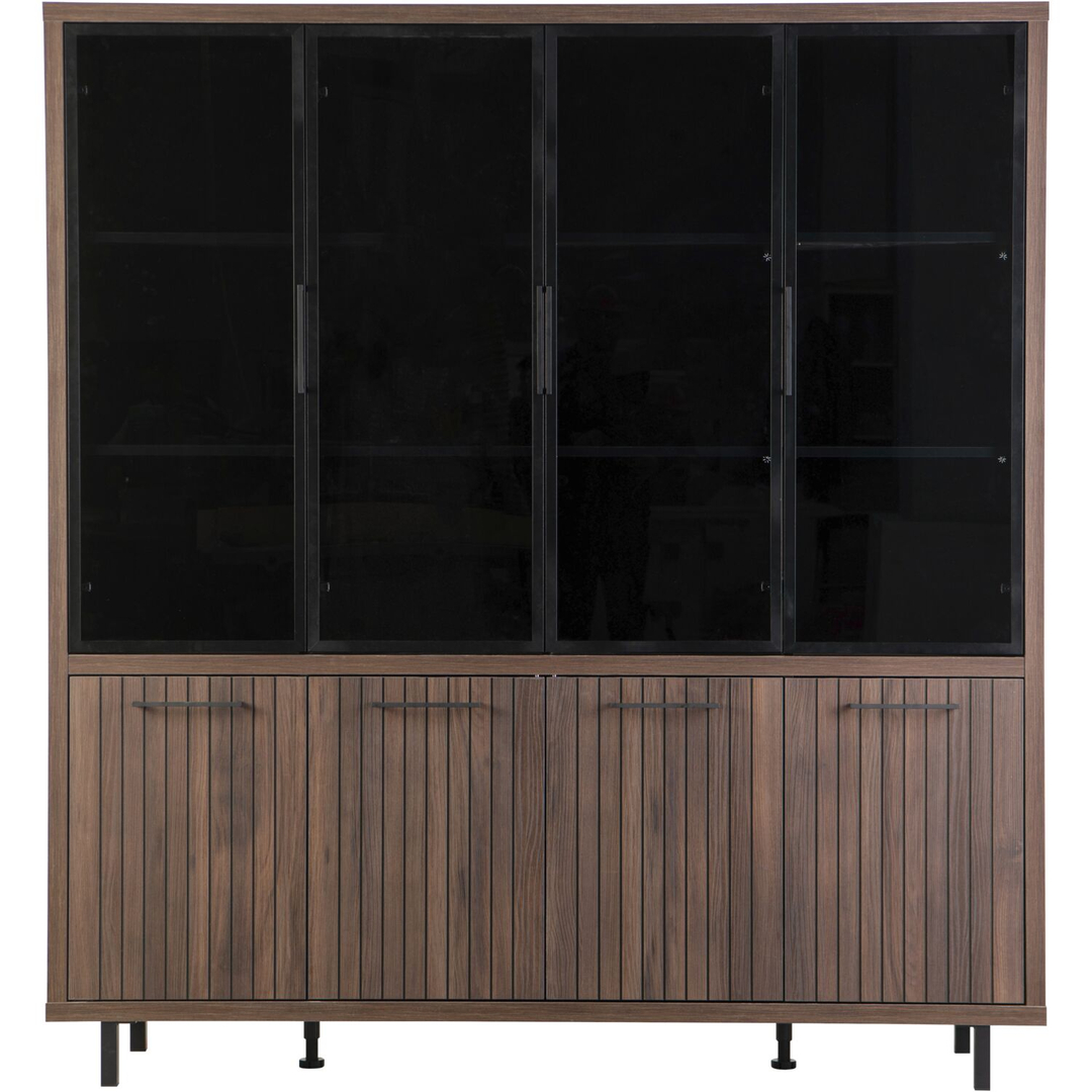 Vitrinekast Tenino 200x183x45 cm bruin