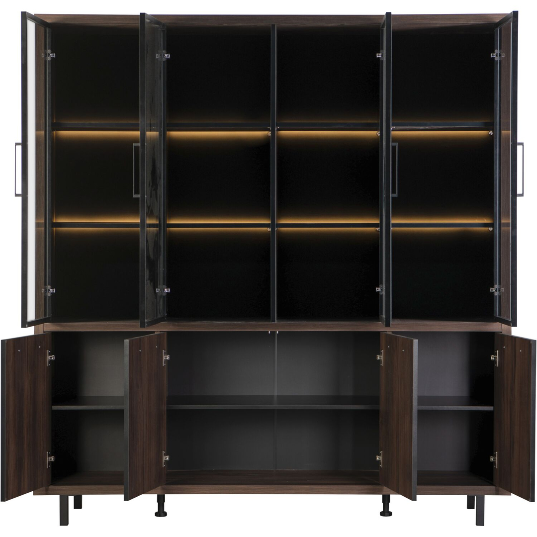 Vitrinekast Tenino 200x183x45 cm bruin