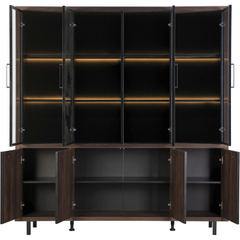 Vitrinekast Tenino 200x183x45 cm bruin