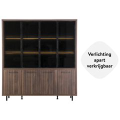 Vitrinekast Tenino 200x183x45 cm bruin