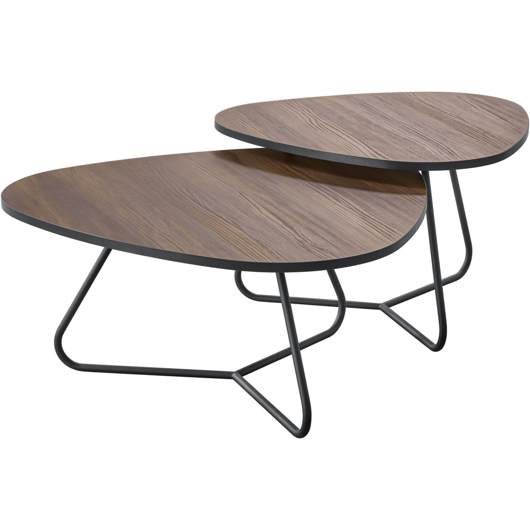 Salontafelset Budrio donkerbruin 71 en 86 cm  organisch