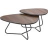 Salontafelset Budrio donkerbruin 71 en 86 cm  organisch