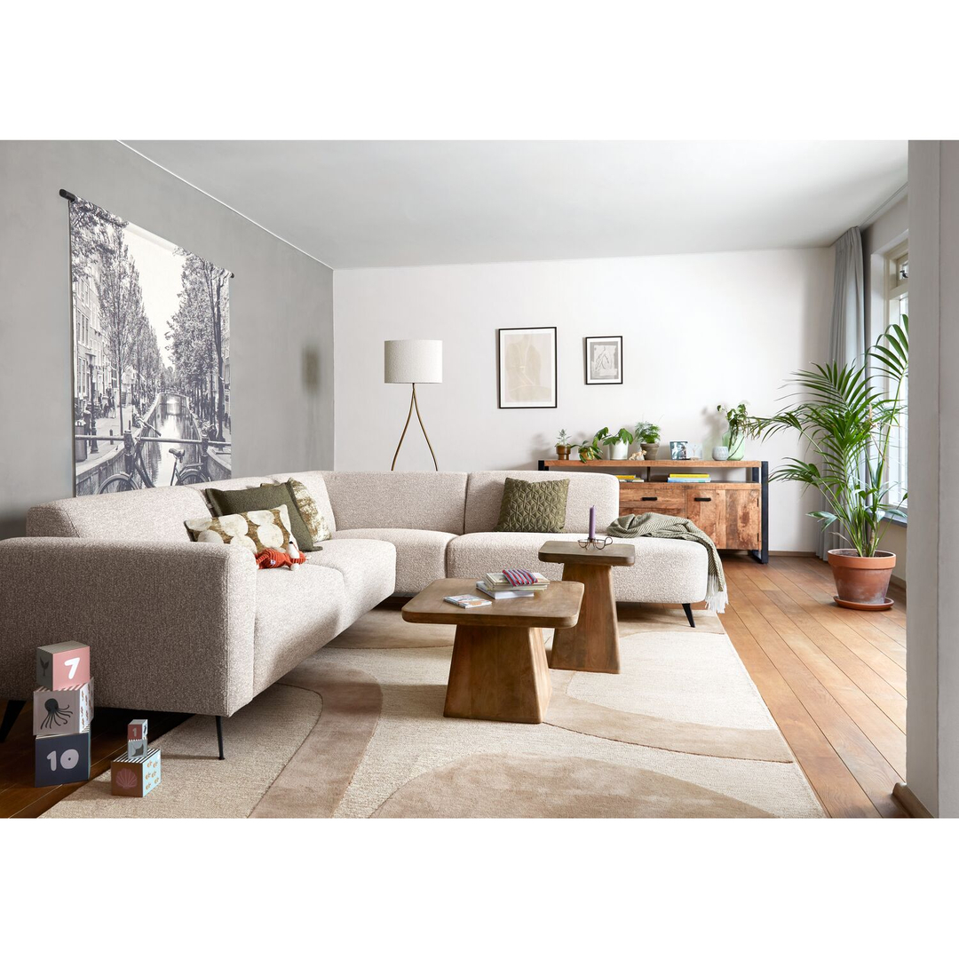 Hoekbank rechts Micco beige basic comfort