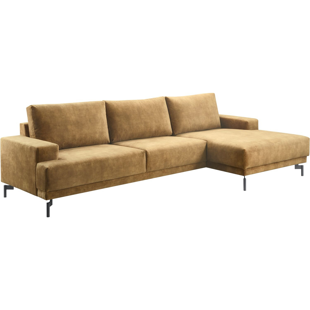 Hoekbank rechts Ostuni okergeel basic comfort
