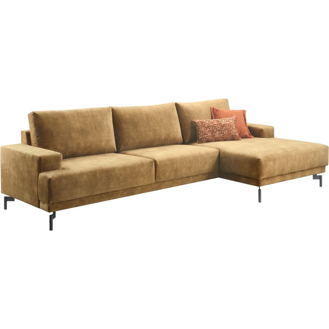 Hoekbank rechts Ostuni okergeel basic comfort