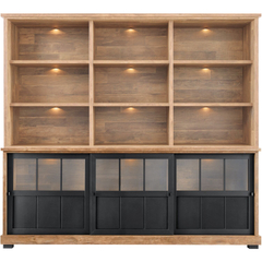Wandmeubel Ladonia 210x233x50 cm 3 glazen deuren