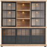 Vitrinekast Ladonia 210x209x50 cm 5 glazen schuifdeuren