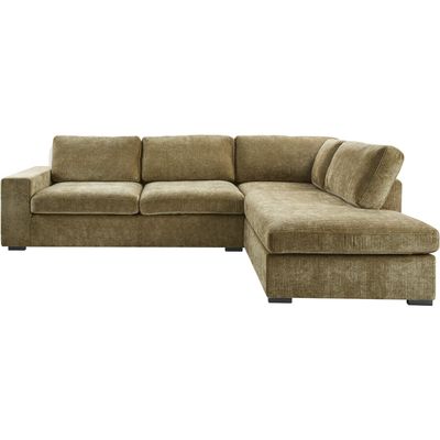 Hoekbank rechts Yukom groen met kussens premium comfort
