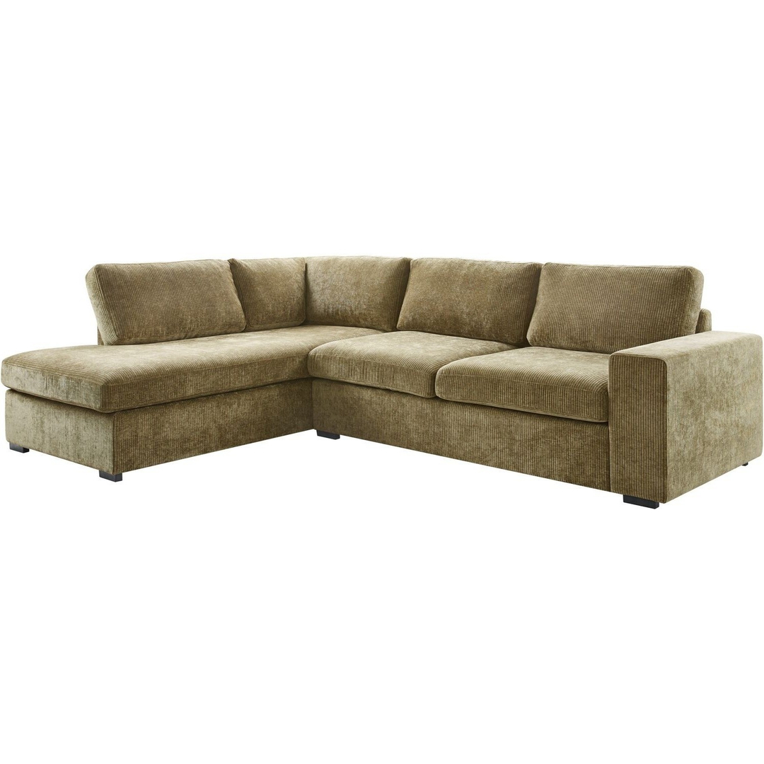 Hoekbank links Yukom groen met kussens premium comfort