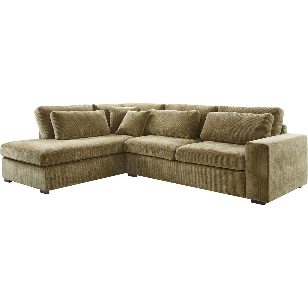 Hoekbank links Yukom groen met kussens premium comfort