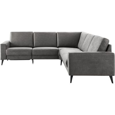 Hoekbank rechts Nyborg microleder grijs basic comfort