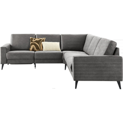 Hoekbank rechts Nyborg microleder grijs basic comfort