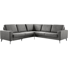 Hoekbank rechts Nyborg microleder grijs basic comfort