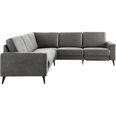 Hoekbank links Nyborg microleder grijs basic comfort
