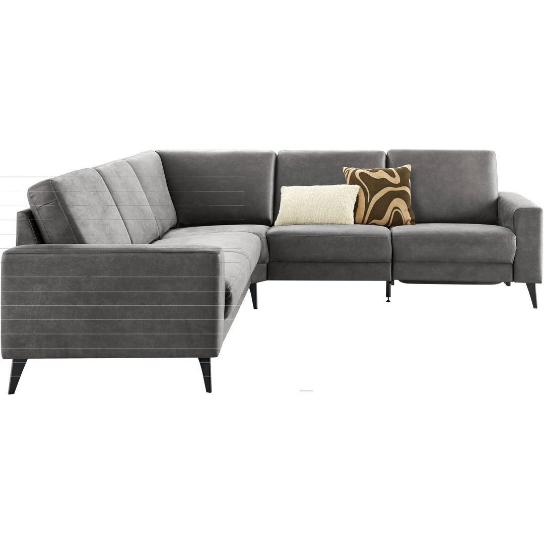 Hoekbank links Nyborg microleder grijs basic comfort