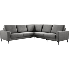 Hoekbank links Nyborg microleder grijs basic comfort