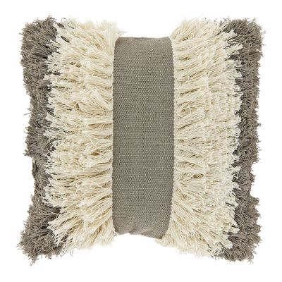 Sierkussen Antrona 45x45cm taupe kwasten