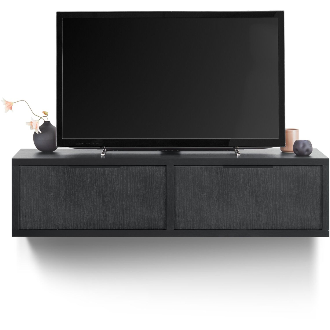 TV-meubel Verdio zwevend 127 cm zwart