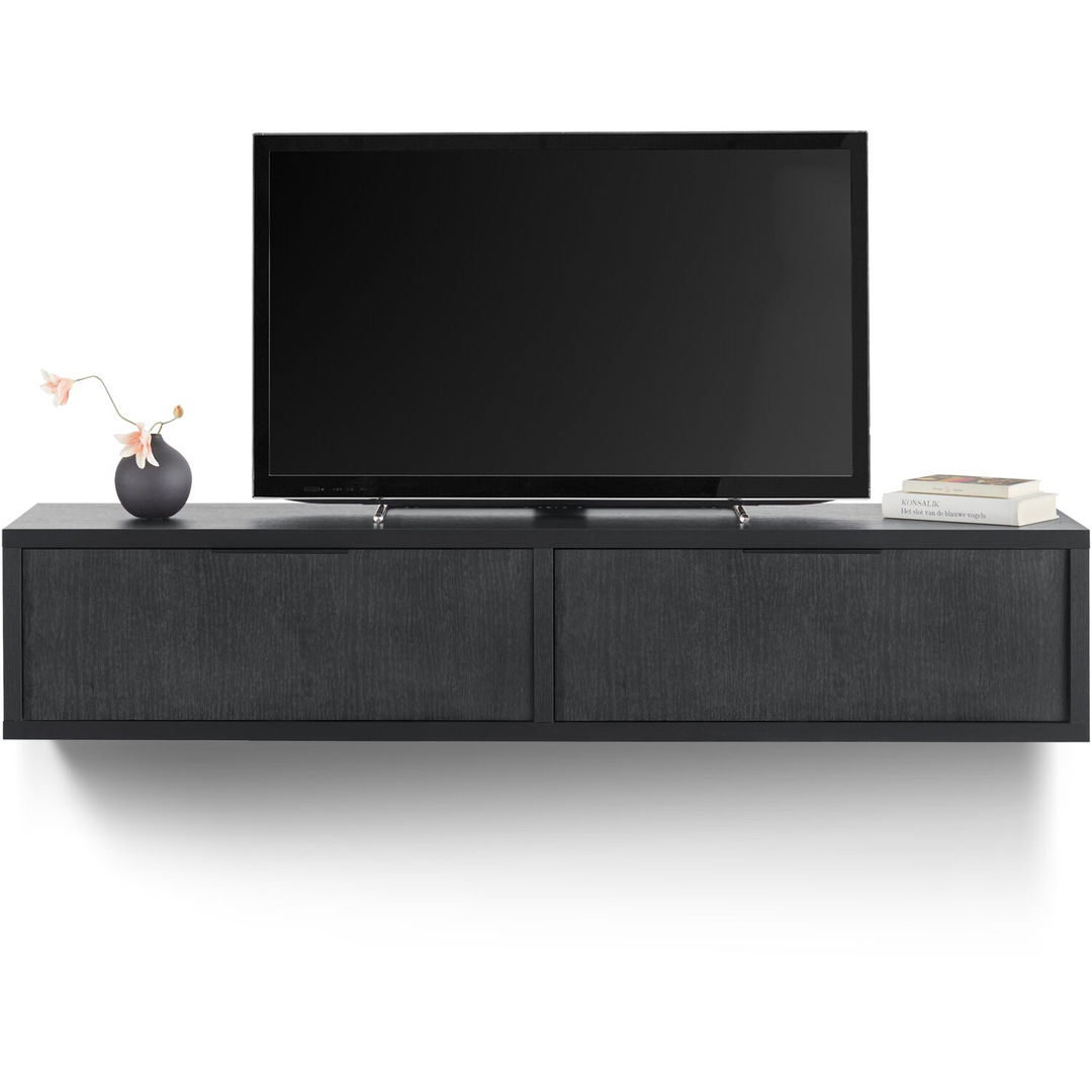 TV-meubel Verdio zwevend 161 cm zwart