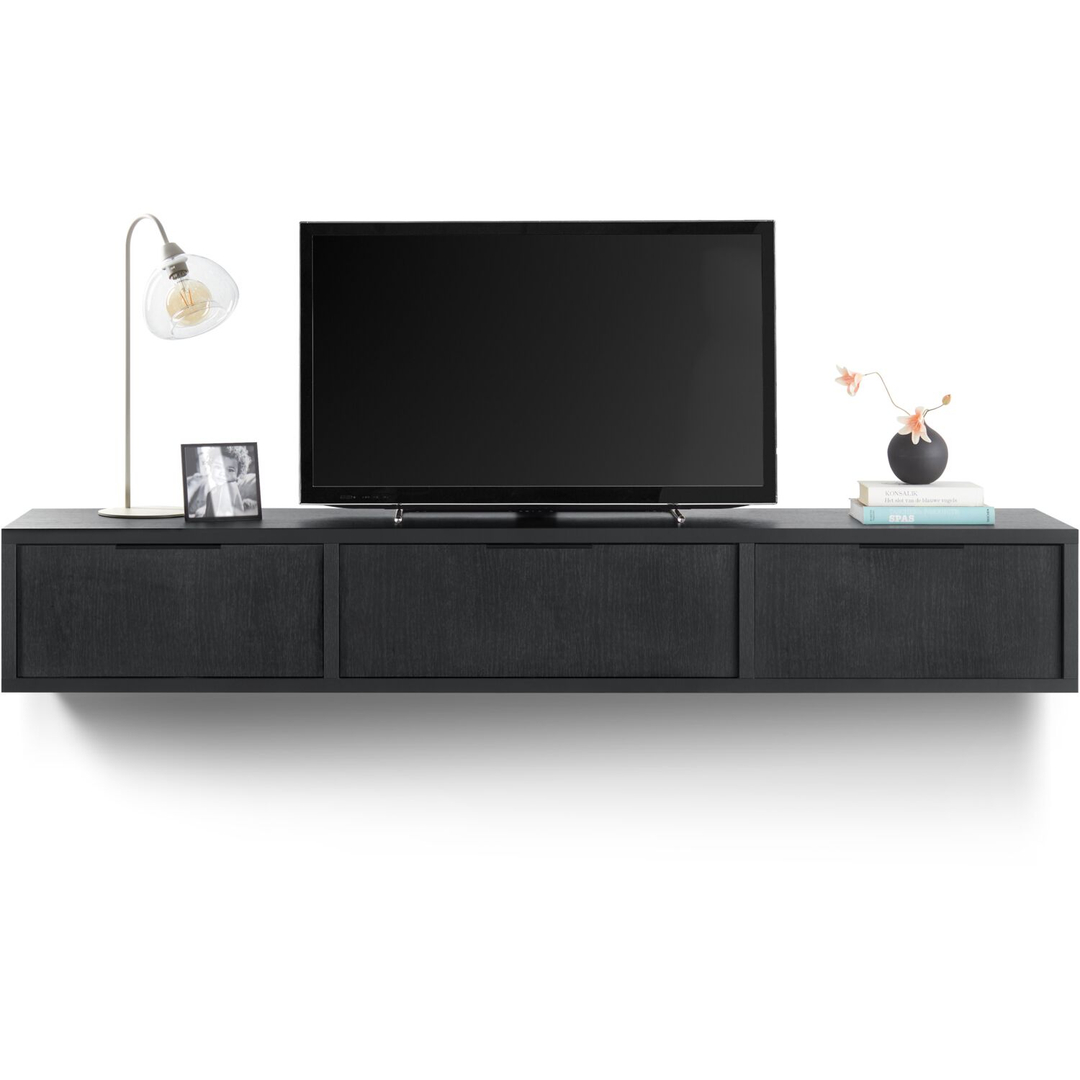 TV-meubel Verdio zwevend 206 cm zwart