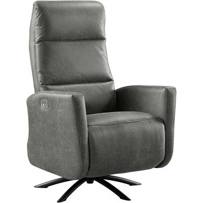 Relaxfauteuil Cervan elektrisch large microleder antraciet