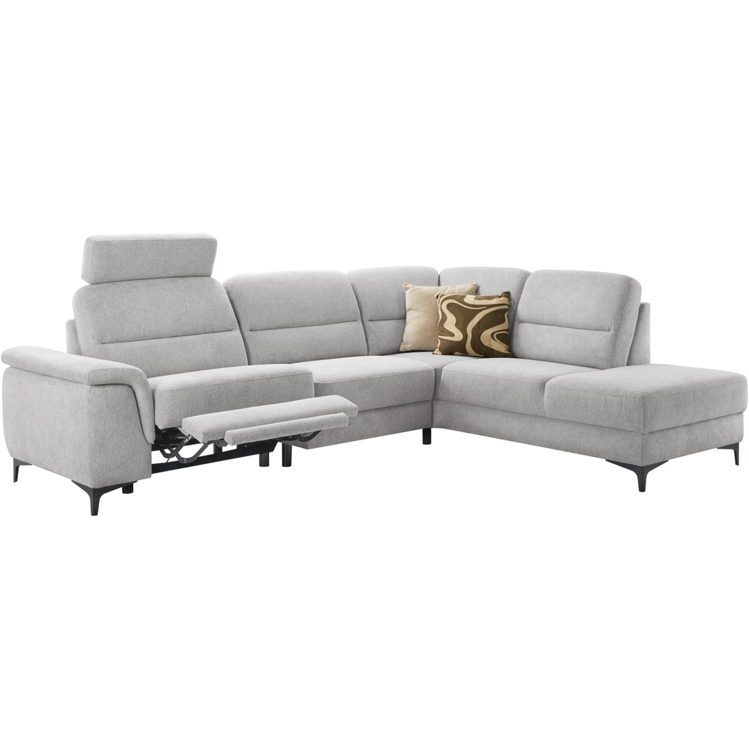 Hoekbank rechts Mirtho grijs relaxfunctie basic comfort