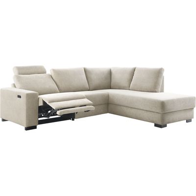 Hoekbank rechts Florance HR koudschuim beige relaxfunctie