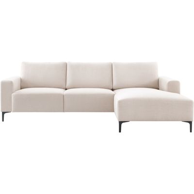 Hoekbank rechts Fabria beige basic comfort