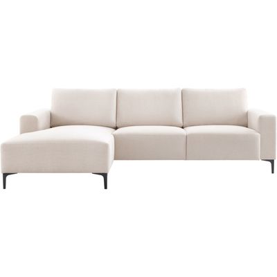 Hoekbank Links Fabria beige basic comfort